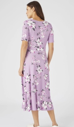 Damart Lilac Floral Print Comfort Stretch Dress